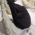 Women Bag Pleated Handbag Large Capacity Down Bag Big Shoulder Female Solid Color Space Cotton Padded Dumpling Shopping Bag 2024