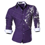 jeansian Spring Autumn Features Shirts Men Casual Shirt Long Sleeve Male Shirts Zipper Decoration (No Pockets) K018