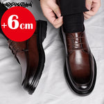 Spring/Summer Men 37-45 Men's Flat/6CM Heightening Elevator Shoes Business Formal Leather Shoes Man British Casual Wedding Suit