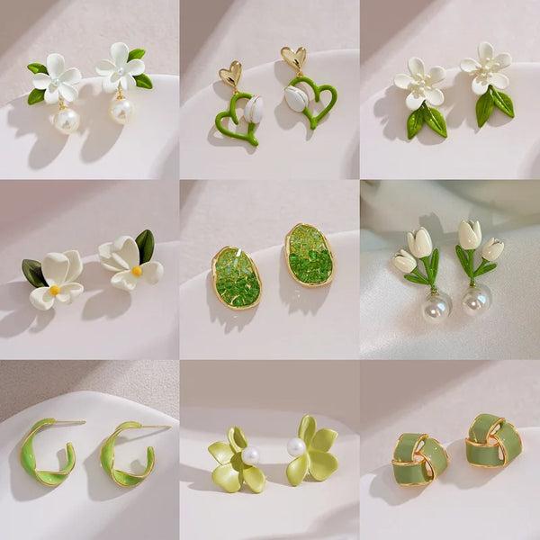 New Trend Contracted Sweet Fresh Flowers Drop Earrings 2023 Spring Summer Fine Versatile Women Jewelry Girl's Earrings