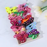 30Pcs Bunny Ears Elastic Hair Bands Cute Dot Flower Print Hair Tie For Baby Girls Random Color Mix Rope Kid Headwear Accessories