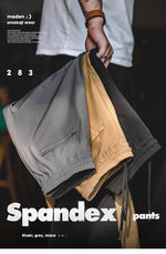 Maden Slight Stretch and Wrinkle-resistant Casual Pants for Men Straight Tapered Pants Male Fall Blazer Trousers Khaki Color