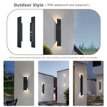 LED Black & White Wall Lamp Outdoor Waterproof Wall Lamps Strip Aluminum Wall Lights Bathroom Indoor & Outdoor Lighting Fixtures