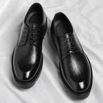 New Luxury Men's Brogues Leather Elevator Shoes Man Height Increase Insole 8cm/10cm Black Formal Business Wedding Work Men Shoes