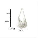2025 Niche Design Pleated Cloud Bag For Women Large Capacity Shoulder Crossbody Bag Nylon Tote Bag Ladies Handbags