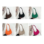 Advanced Candy Color Women's Handbags; Fashionable Textured Felt Armpit Bags; Sophisticated Crescent Shoulder Purse Design