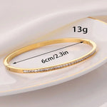 1pc Titanium Steel Gold Bracelet, Fashionable Classic Style, Stainless Steel Bracelet,Inlaid With Zircon,For Womens Daily Wear