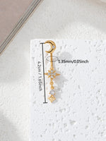 Sexy Women's Charm Moon Star Pendant Perforated Navel Ring Music Festival Jewelry Accessories