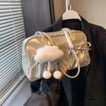 Korean Version Sweet Girly Style Shoulder Bag Fashion Pleated Handlebags for Women PU Leisure Armpit Bag Female Hand Bags Purse