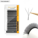 NAGARAKU Automatic Flowering 3D 4D 5D 6D 7D 8D W Shape All Size Premade Fans Eyelash Extensions Natural Soft Individual Lashes