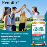 Natural Height Growth Calcium Vitamin D Supplement Vegetarian Capsules, Increase Bone Strength, Height Promoter Capsules Adults