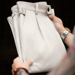 Maden Vintage Gentleman Naples Pants Korea Fashion Casual  Paris Button Straight Wide Trousers 100% Cotton Solid Work Suit Pants