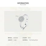 Modian 925 Sterling Silver Classic Sparkling Simple CZ Finger Ring Platinum Plated Wedding Jewelry For Women Anniversary Gift