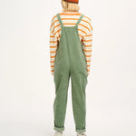 Women's Corduroy Overalls Solid Color Square Neck Pants Jumpsuit with Front Pockets Casual Streetwear