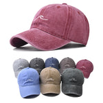 Washed Cotton Baseball Cap Solid Color Wave Embroidery Washed Hip Hop Hat Summer Men's Women's Outdoor Sports Snapback Sun Hats