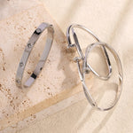 Luxurious and elegant nail stainless steel bracelets are suitable for women's parties, banquets and fashionable jewelry