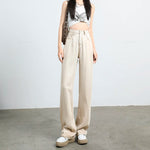 Summer Soft Lyocell Fabric Woman Jeans Loose Wide Leg Straight High Waisted Thin Pant Fashion Comfort Pink Casual Trousers