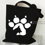Dog Cat Paw Heart Print Handbags Women Men Harajuku Fashion Shoulder Bag Casual Funny Animal Lover Shopping Trend Cute Tote Bag