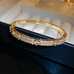 ENSHIR Four Leaf Flower Inlaid Zircon Bracelet For Women Girls Delicate Elegant Jewelry Wedding Party Wholesale