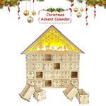 Christmas Advent Calendar 24 Days Countdown Decoration Reusable Detachable Wooden Tabletop Christmas Decoration