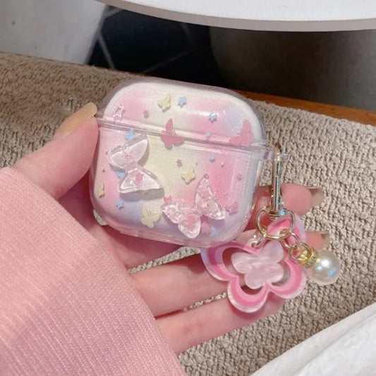 Fashion Flower Case For Airpods 4 (2024) Cute Earphone Case For AirPods Pro 2nd 3 1 2 Earphone Charging Box Keychain Lanyard