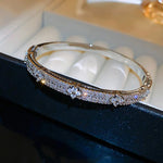 ENSHIR Four Leaf Flower Inlaid Zircon Bracelet For Women Girls Delicate Elegant Jewelry Wedding Party Wholesale