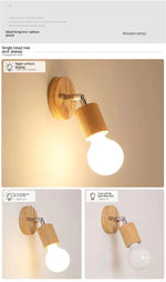 Wooden Spotlights Surface Mounted Household LED Rotating Ceiling Light Living Room Background Wall Lamp Track Lighting For Home
