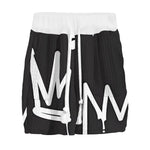 American classic white crown print conventional jacquard loose street personality trend men's V-neck off shoulder casual short-s