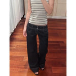 American Retro Low Waist Wide Leg Jeans Women's Summer Autumn Loose Drapey Tall Extended Length Hot Girls Wide Leg Pants