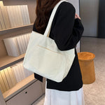 Corduroy Tote Bag for Women Waterproof Causal Shopping Bag Large Capacity Shoulder Bags Handbags for School Work Travel 2023 New