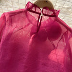 Ruffle Chiffon Blouse Summer Women Lantern Sleeve Fashion Slim Loose Vacation Ladies Y2K Casual Chic Tops