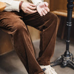 Maden Retro Heavyweight Corduroy Casual Pants Cotton Straight Solid Color Men's Classic Versatile Style Fall and Winter Trousers
