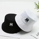 Unisex Letter Embroidery Personality Two-sided Bucket Hats Fishermen Caps Outdoor Casual Cap Sunscreen Hat