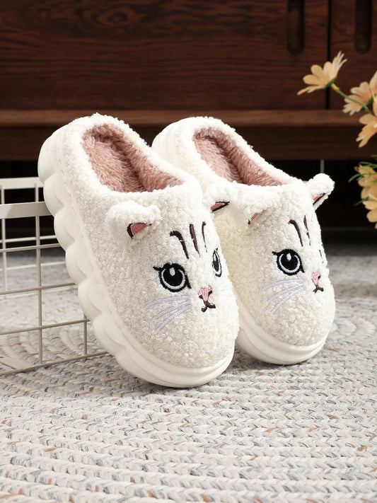 Winter furry slippers are cold and handsome cat half pack winter home warm slippers