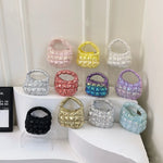 Korea Pleated Silver Cloud Bag 2024 fashionable Armpit Mini Handbag Ruched Designer Tote Bag Solid Color Top Handle Bags