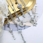 Drperfect Stainless Steel Unique Belly Button Ring with Waist Chain Dangle Rings Bikini Body Chain Waist Chains Fashion Jewelry