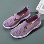 Women Sneaker Mesh Breathable Causal Women Shoes Antislip Flat Knitted Shoes Soft Bottom Slip On Tennis Shoes