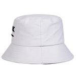 Unisex XX Smiling Face Embroidery Personality Bucket Hats Fishermen Caps Outdoor Casual Cap Sunscreen Hat