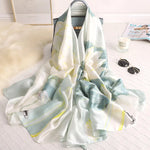 Spring Scarf Women's Luxury Design Polyester Material Smooth Scarf Soft Shawl Beach