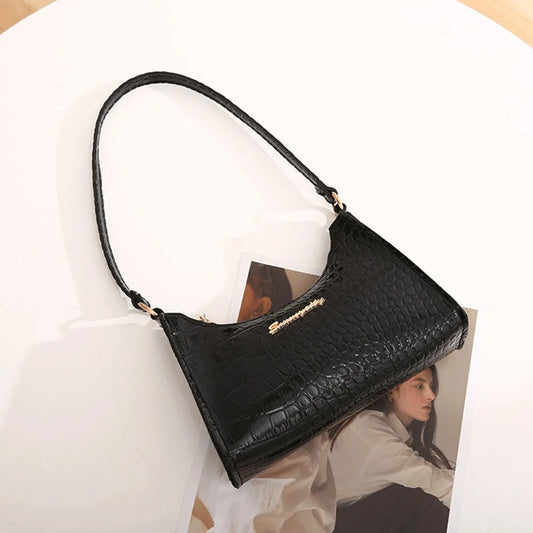 Fashion PU Shoulder Bag Casual Versatile Underarm Bags Simple Solid Color Handbag