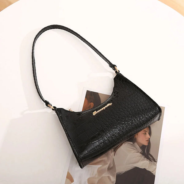 Fashion PU Shoulder Bag Casual Versatile Underarm Bags Simple Solid Color Handbag