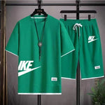 New summer men's casual short-sleeved T-shirt and shorts sportswear set, outdoor men's breathable jogging shorts 2-piece set