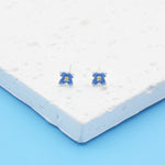 Small Blue Color Lilac Flower Stud Earring for Women Sweet Temperament Mini Jewelry Accessories Wholesale Christmas Day Gift