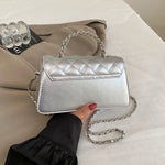 Women's Small Crossbody Bag Single Shoulder Handbag with Chain Strap - Mini Purse for Casual Daily Evening Use