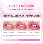 QIBEST Glitter Lipstick Lip Balm Color Change Transparent Moisturizing Crystal Jelly Pearlescent Lip Plumper Gloss Tint Cosmetic
