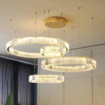 Modern Luxury Ring Crystal Led Ceiling Chandelier Living Dining Room Bedroom Lustre Decor Pendant Lights Hanging Lamp Fixture