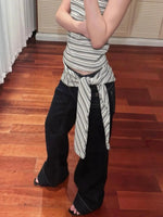 American Retro Low Waist Wide Leg Jeans Women's Summer Autumn Loose Drapey Tall Extended Length Hot Girls Wide Leg Pants