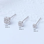 S925 solid sterling silver stud earrings with four-leaf clover ，elegant cute  small flower earrings