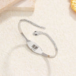 Classic stainless steel zircon enamel women's bracelet, high quality waterproof metal bracelet, wedding party jewelry