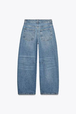 Spring 2025 New TRF Women's Loose Wide Leg Denim Jeans Multi-Color Balloon Silhouette l Waist Jeans Casual Loose Fit